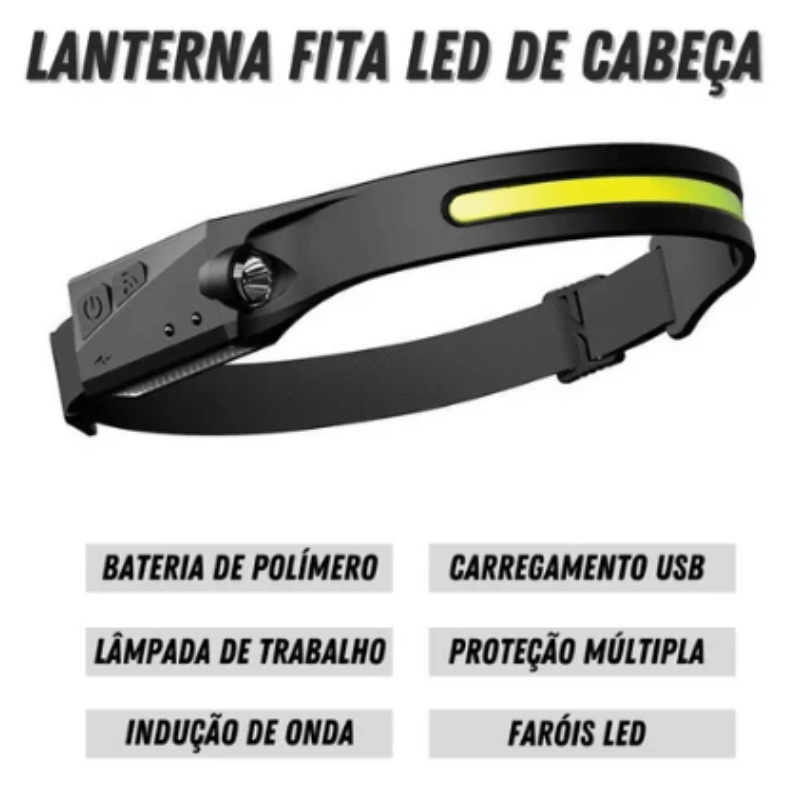 Lanterna de Cabeça Recarregável USB com Sensor - LightVision - Tiger Express