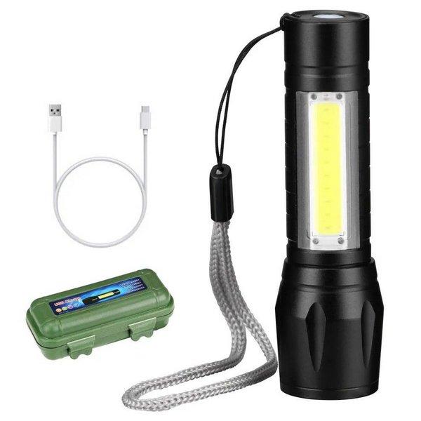Lanterna Tática Recarregável USB - Super LED Zoom - Tiger Express